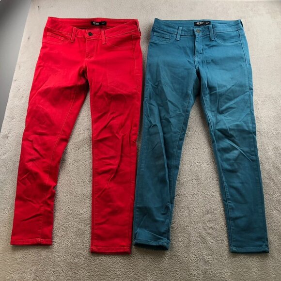 Lila Ryan Womens Pants Size 26P Lot Of Two Stretch Skinny Leg Casual Red Blue - Picture 13 of 14